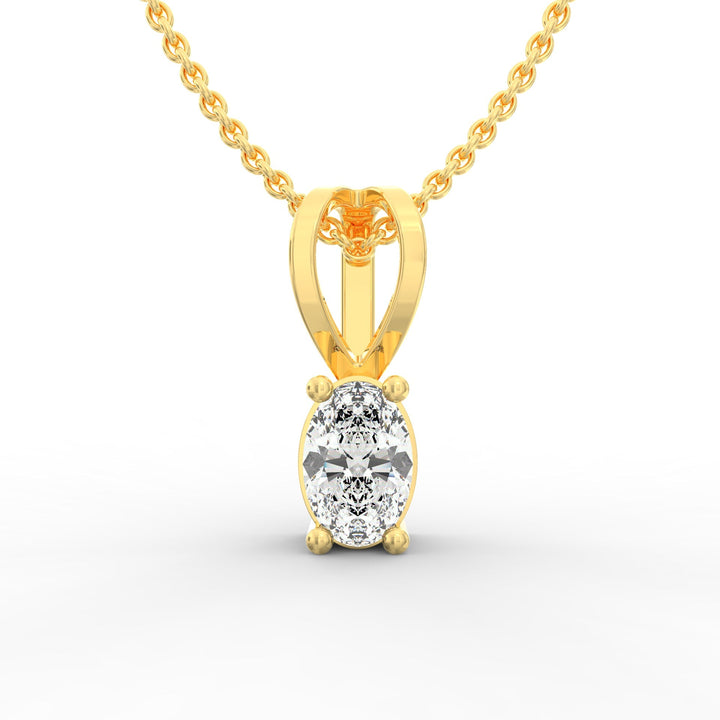Ovel-Shaped Solitaire Diamond Pendant