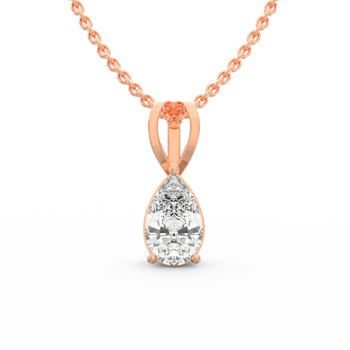 Captivating Grace: Solitaire Pear-Shaped Diamond Pendant