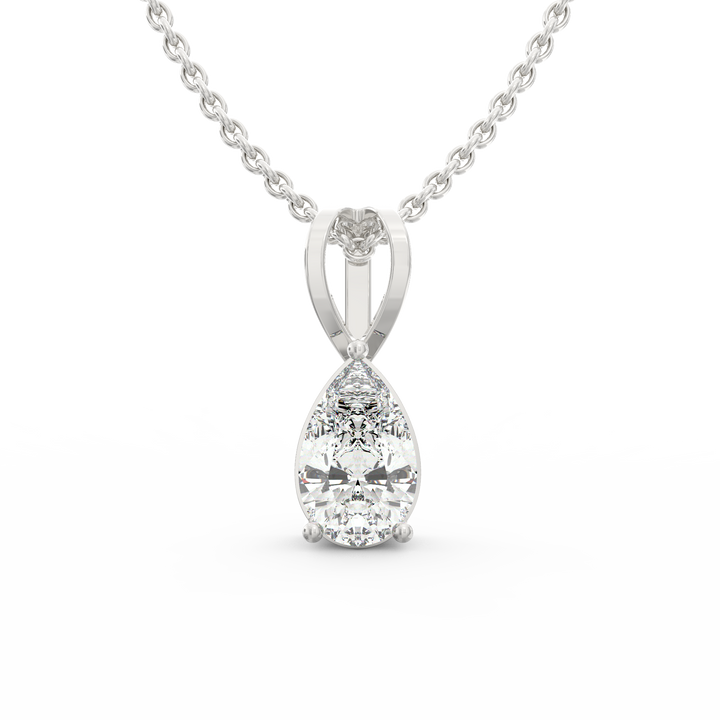 Captivating Grace: Solitaire Pear-Shaped Diamond Pendant