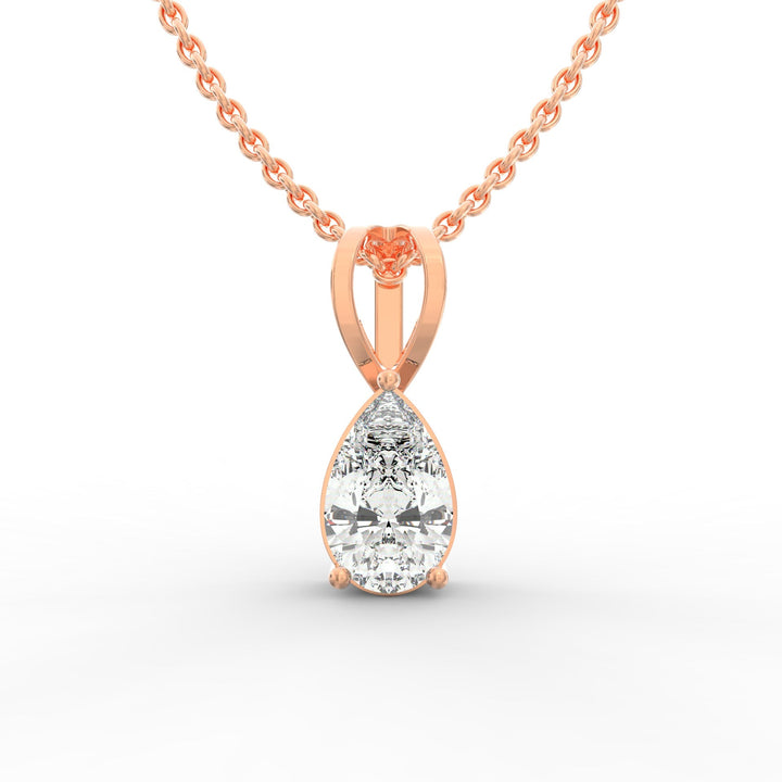 Captivating Grace: Solitaire Pear-Shaped Diamond Pendant