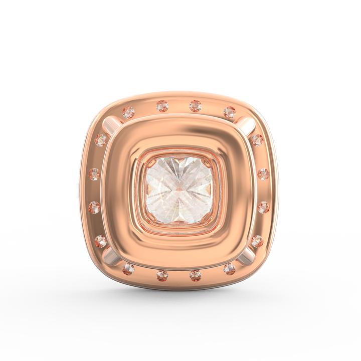 Enchanting Brilliance: Halo Cushion Cut Diamond Solitaire Pendant