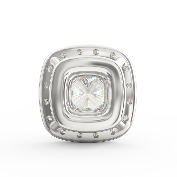 Enchanting Brilliance: Halo Cushion Cut Diamond Solitaire Pendant