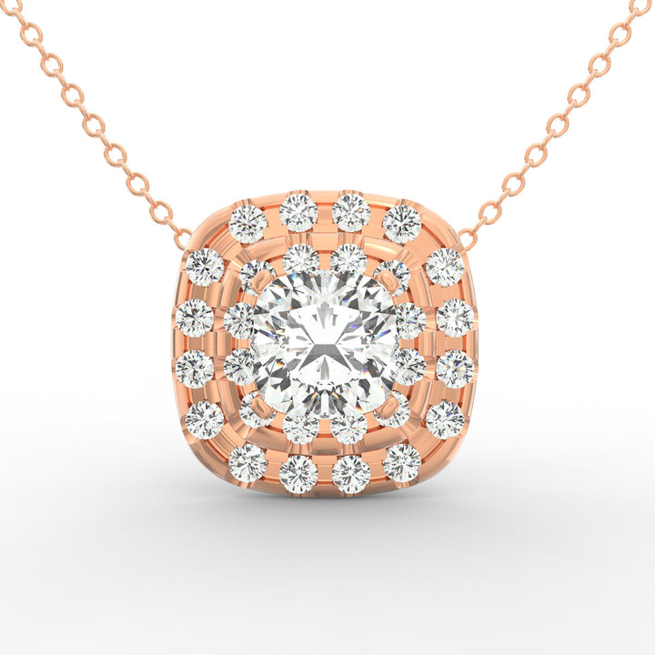 Cushion-Shaped Solitaire Diamond Pendant
