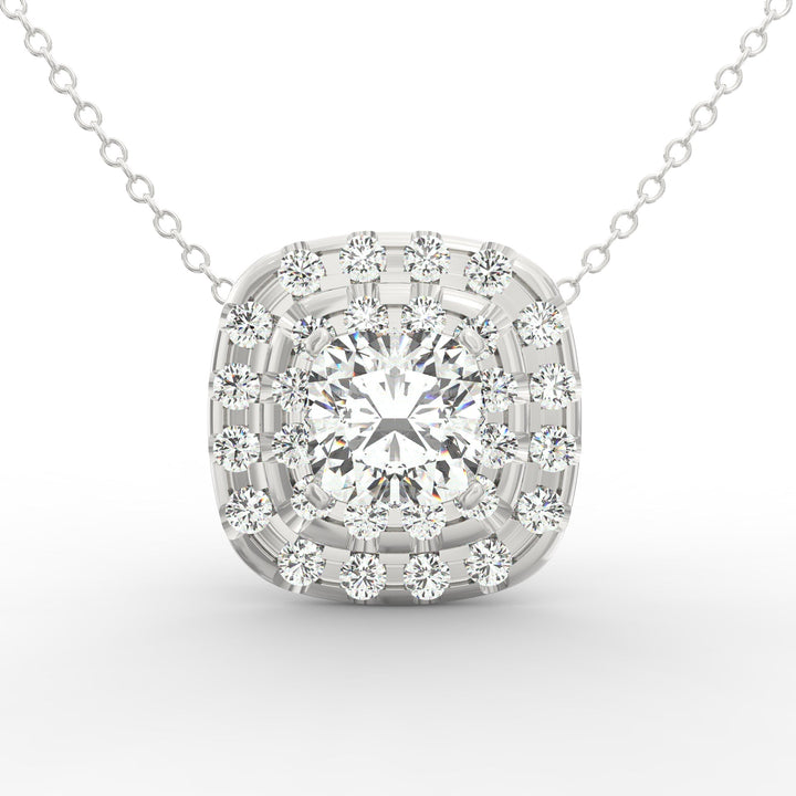Cushion-Shaped Solitaire Diamond Pendant