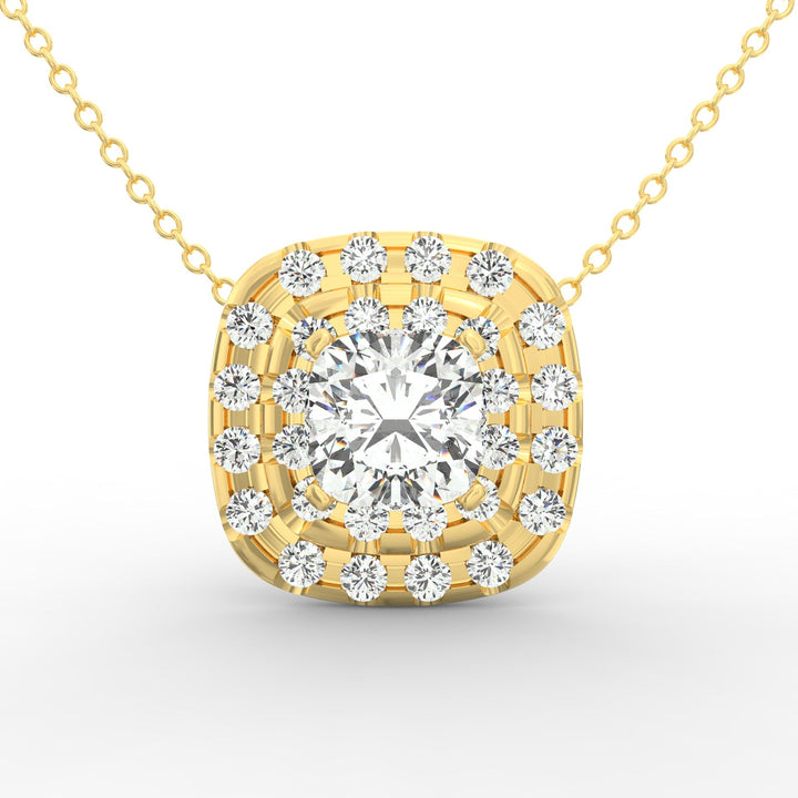 Cushion-Shaped Solitaire Diamond Pendant