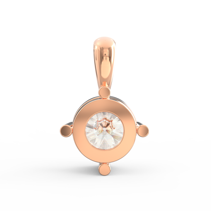 Timeless Elegance: Classic Solitaire Diamond Pendant with Subtle Gold Accent