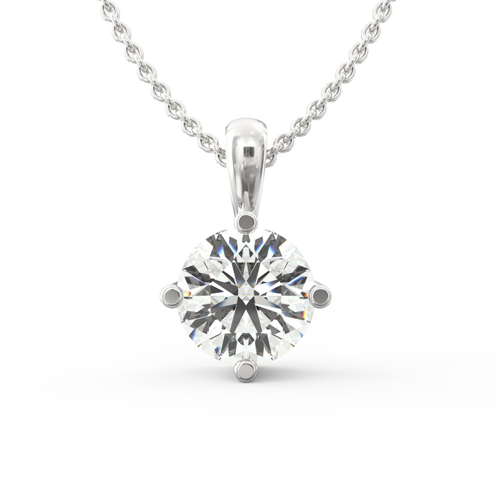 Timeless Elegance: Classic Solitaire Diamond Pendant with Subtle Gold Accent