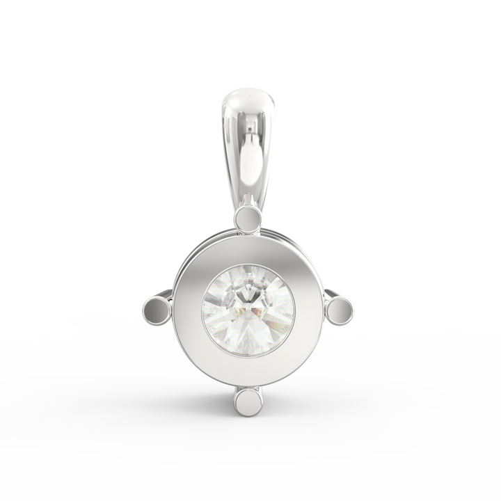 Timeless Elegance: Classic Solitaire Diamond Pendant with Subtle Gold Accent