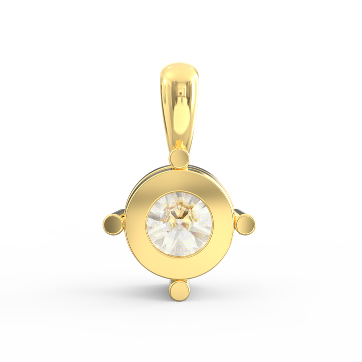 Timeless Elegance: Classic Solitaire Diamond Pendant with Subtle Gold Accent