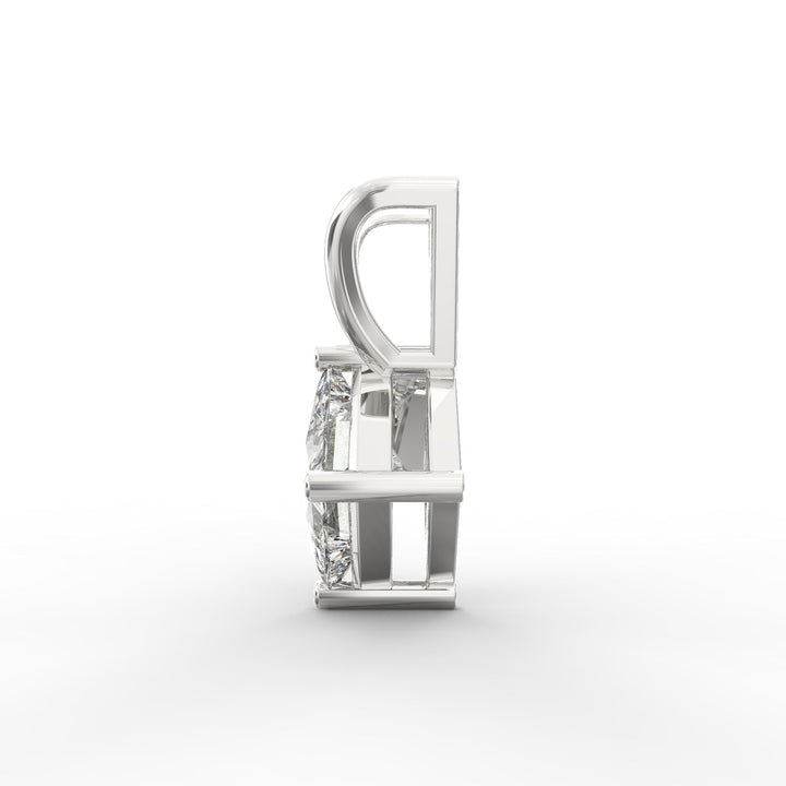 Princess-Shaped Solitaire Diamond Pendant