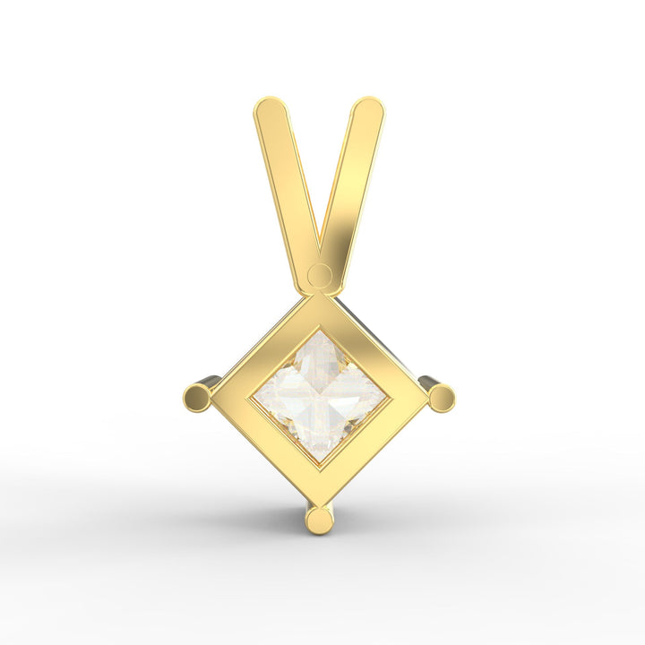 Princess-Shaped Solitaire Diamond Pendant