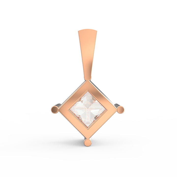 Regal Elegance: Princess Cut Diamond Solitaire Pendant