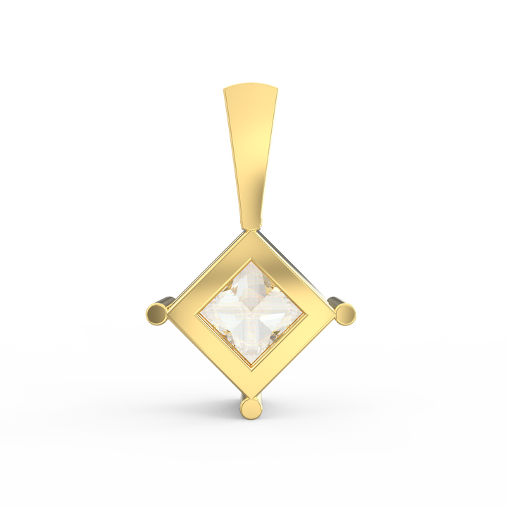Regal Elegance: Princess Cut Diamond Solitaire Pendant
