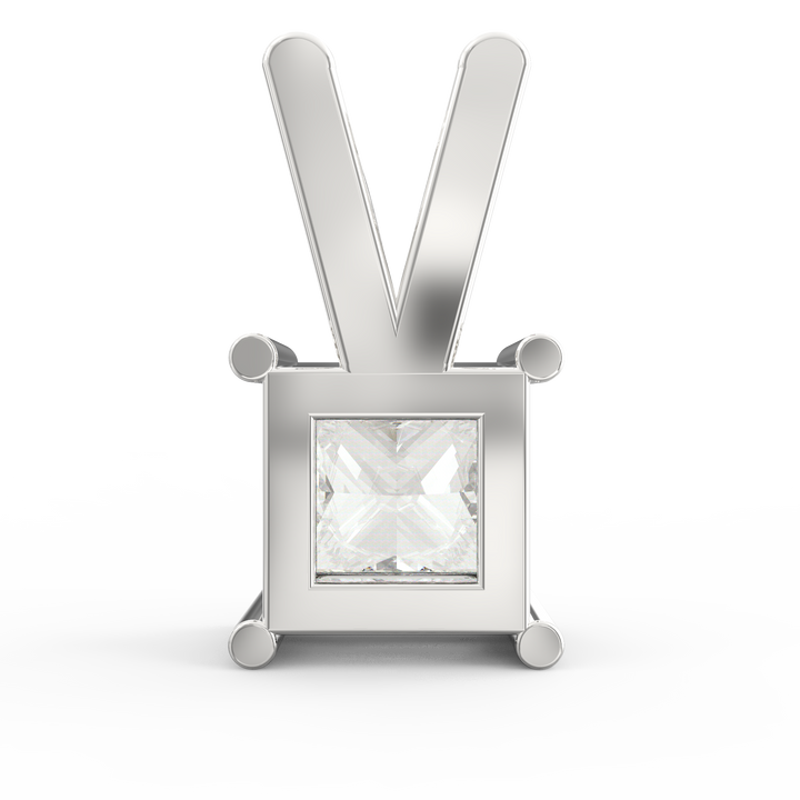 Regal Radiance: Solitaire Princess Cut Diamond Pendant