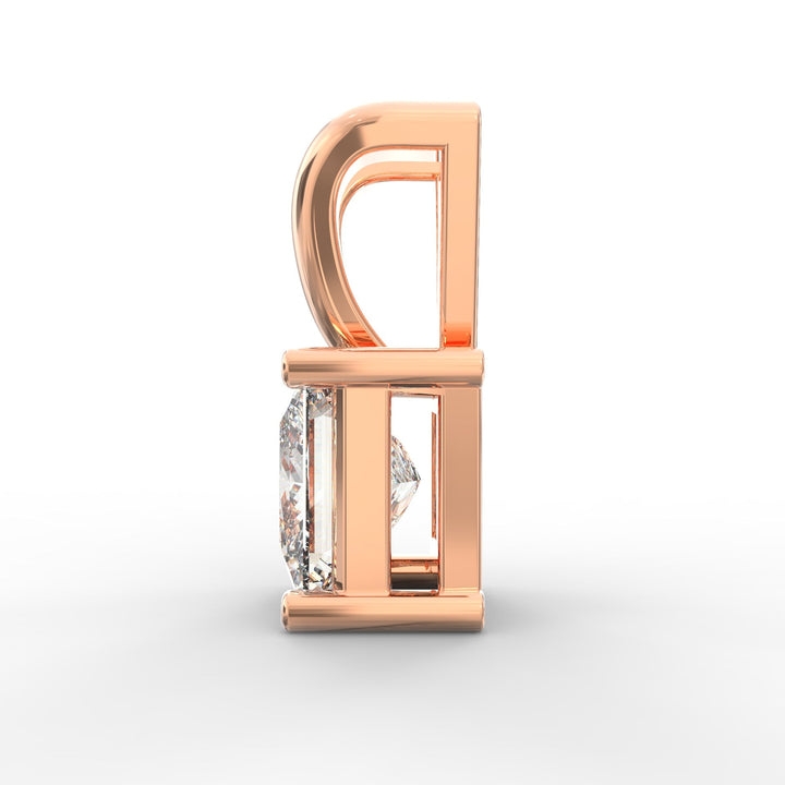 Princess-Shaped Solitaire Diamond Pendant