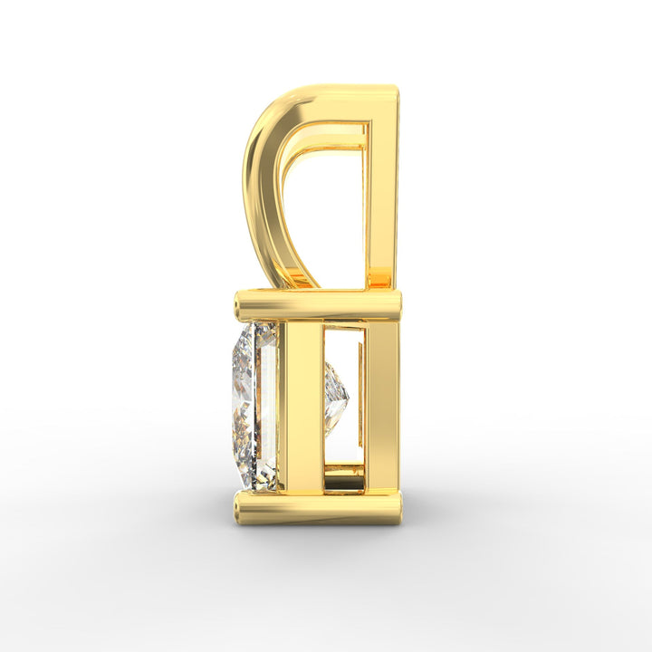 Princess-Shaped Solitaire Diamond Pendant