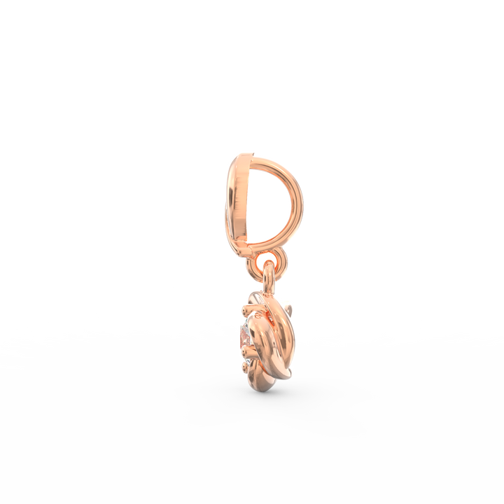 Radiant Elegance: Swirling Gold Solitaire Pendant with Lab-Grown Diamond