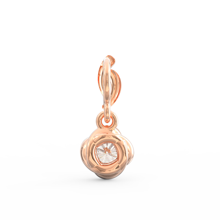 Radiant Elegance: Swirling Gold Solitaire Pendant with Lab-Grown Diamond