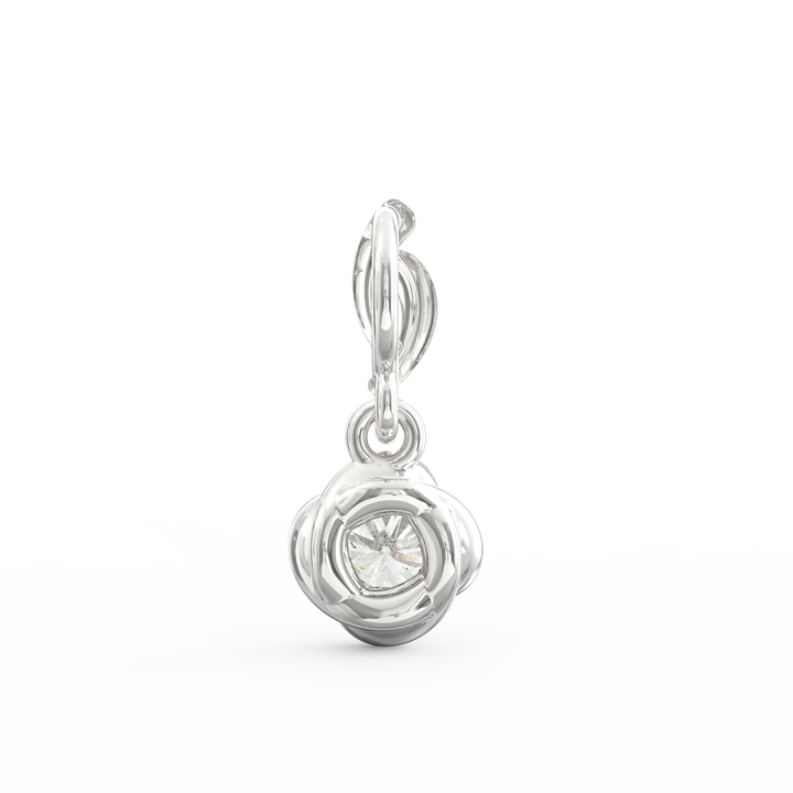 Radiant Elegance: Swirling Gold Solitaire Pendant with Lab-Grown Diamond
