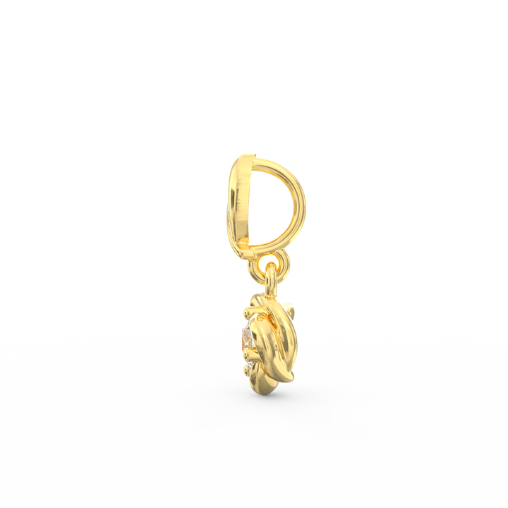 Radiant Elegance: Swirling Gold Solitaire Pendant with Lab-Grown Diamond