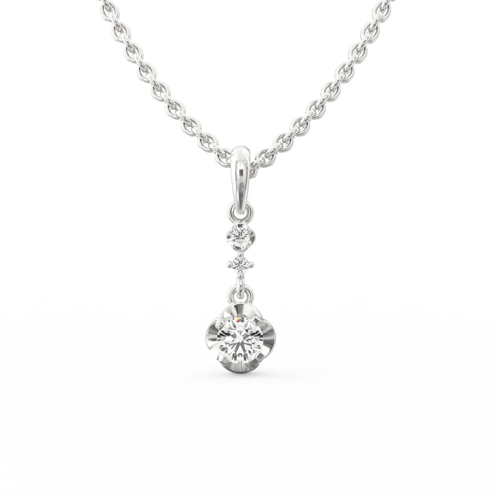 Brilliant Cascade: Lab-Grown Diamond Pendant with Suspended Setting