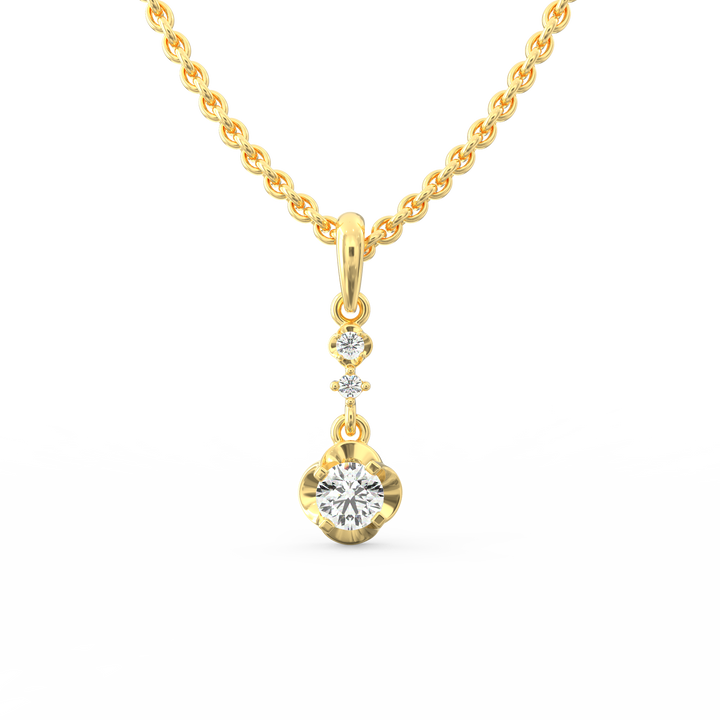 Brilliant Cascade: Lab-Grown Diamond Pendant with Suspended Setting