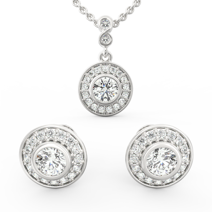 Solitaire Pendant & Earring Set