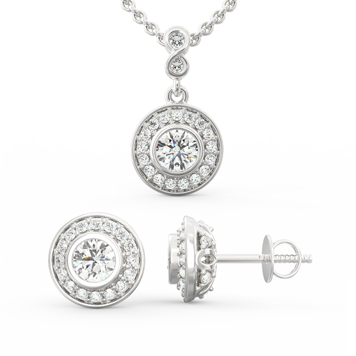 Solitaire Pendant & Earring Set