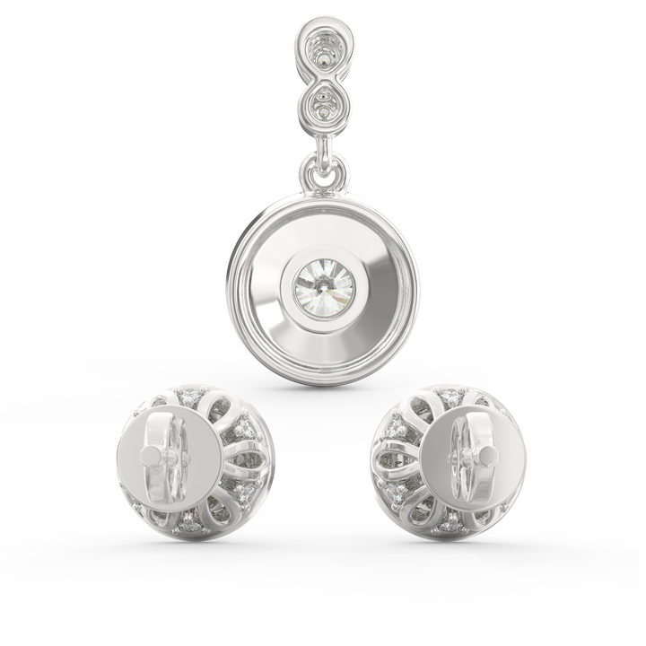 Solitaire Pendant & Earring Set