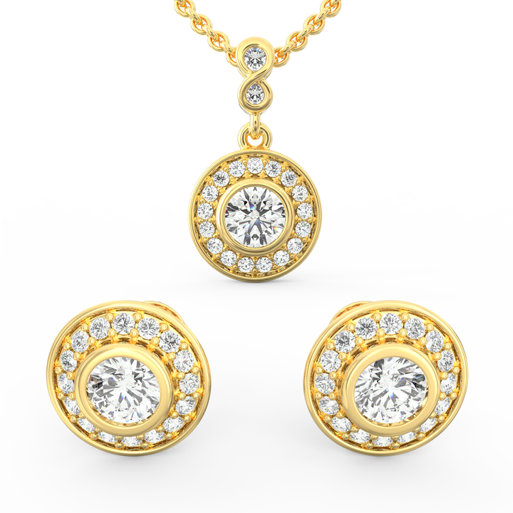 Solitaire Pendant & Earring Set
