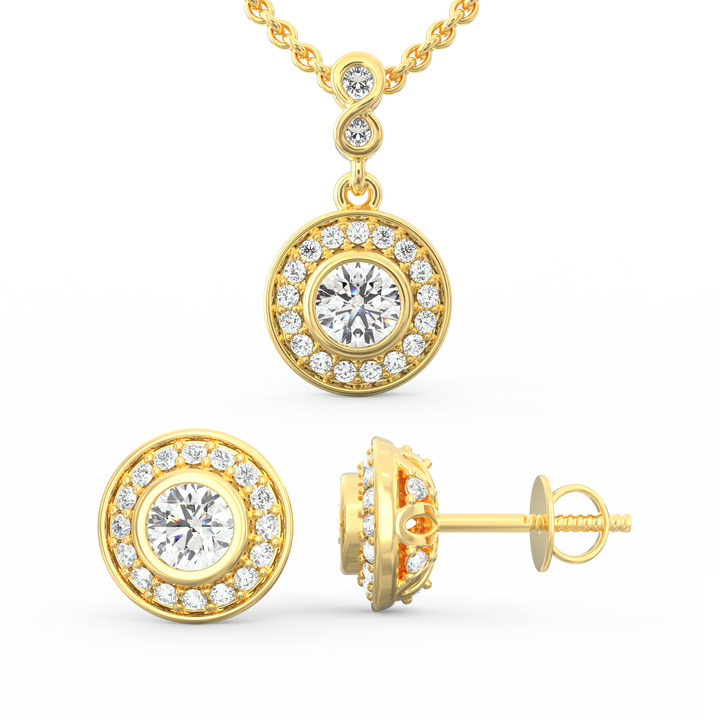 Solitaire Pendant & Earring Set