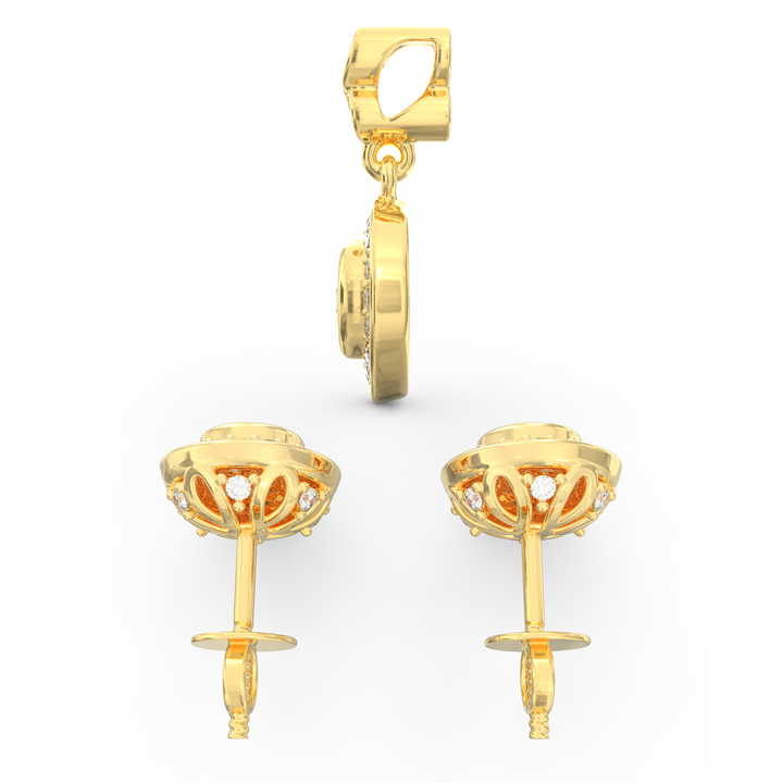 Solitaire Pendant & Earring Set