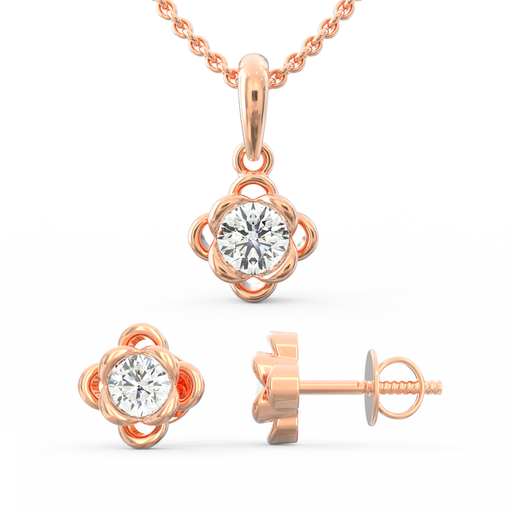 Solitaire Pendant & Earring Set