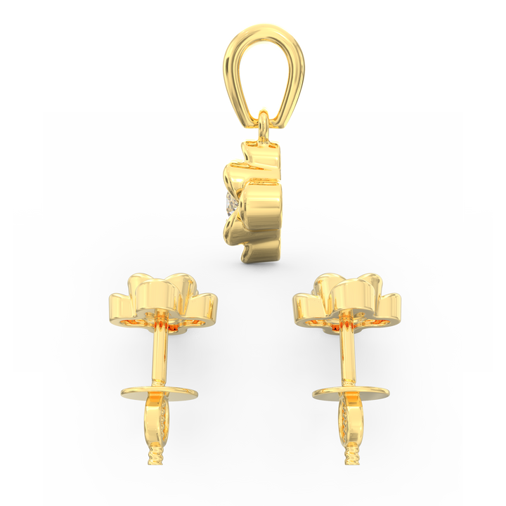 Solitaire Pendant & Earring Set