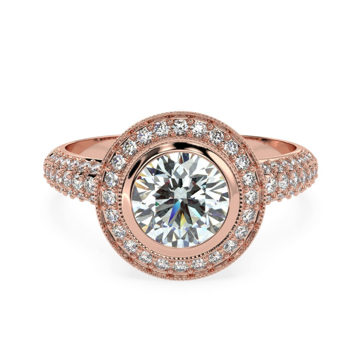 Enchanted Blooms: Round Solitaire Diamond Wedding Ring