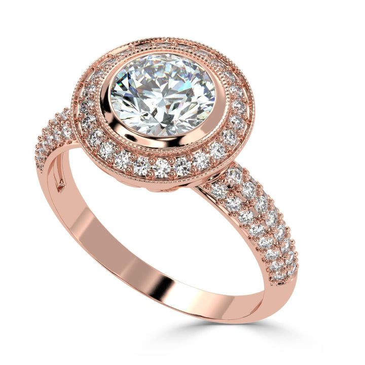 Enchanted Blooms: Round Solitaire Diamond Wedding Ring
