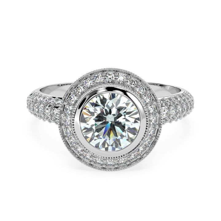 Enchanted Blooms: Round Solitaire Diamond Wedding Ring