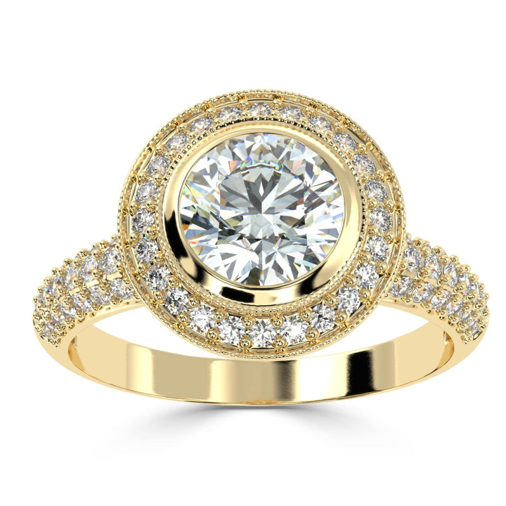 Enchanted Blooms: Round Solitaire Diamond Wedding Ring