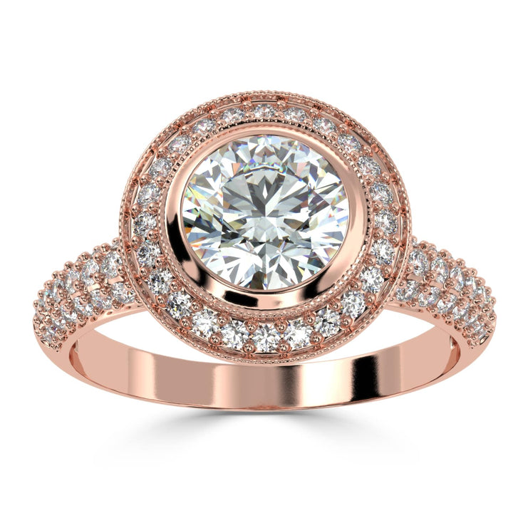 Enchanted Blooms: Round Solitaire Diamond Wedding Ring