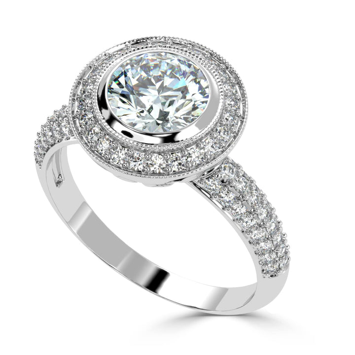 Enchanted Blooms: Round Solitaire Diamond Wedding Ring