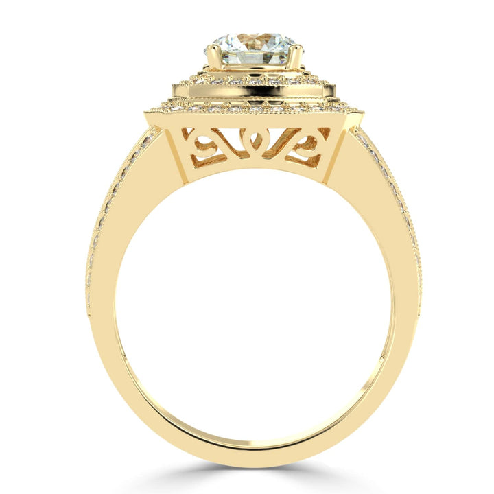 Radiant Harmony: The Seraphina Round Solitaire Diamond Ring