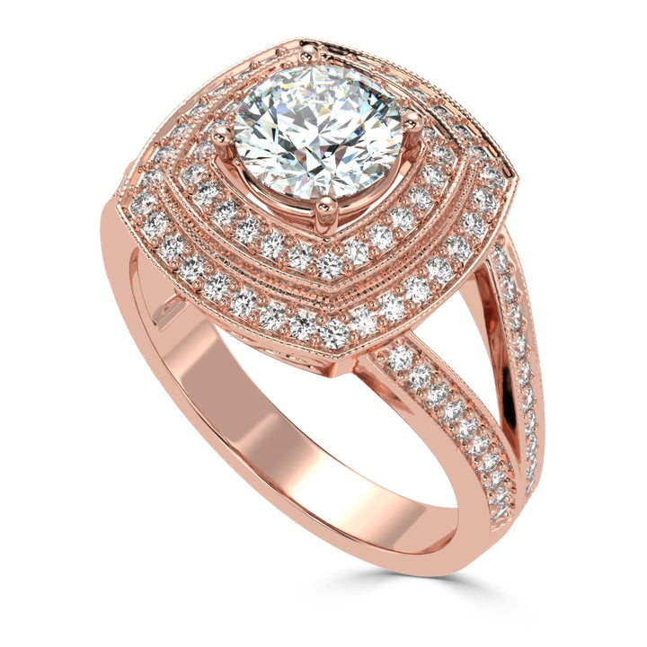 Radiant Harmony: The Seraphina Round Solitaire Diamond Ring
