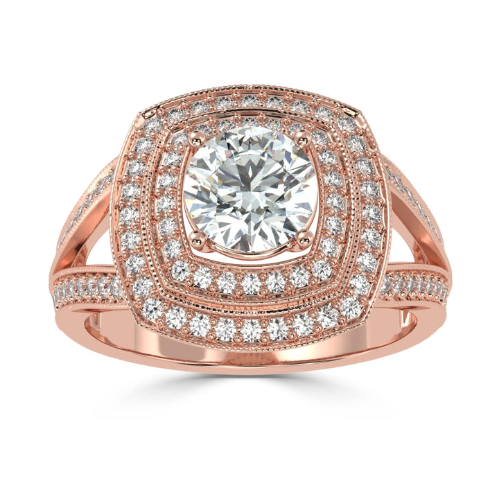 Radiant Harmony: The Seraphina Round Solitaire Diamond Ring