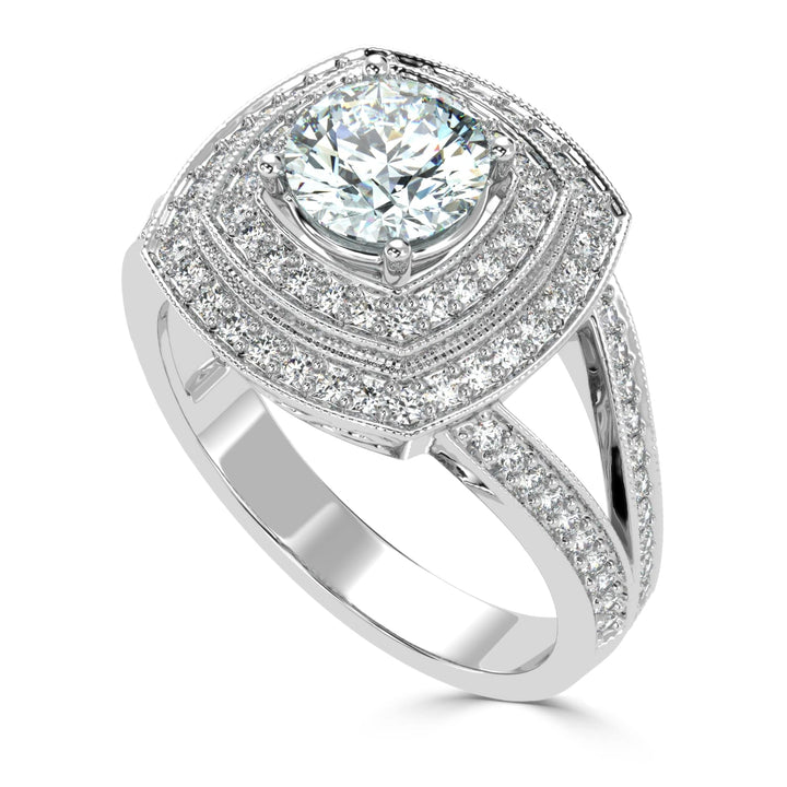 Radiant Harmony: The Seraphina Round Solitaire Diamond Ring