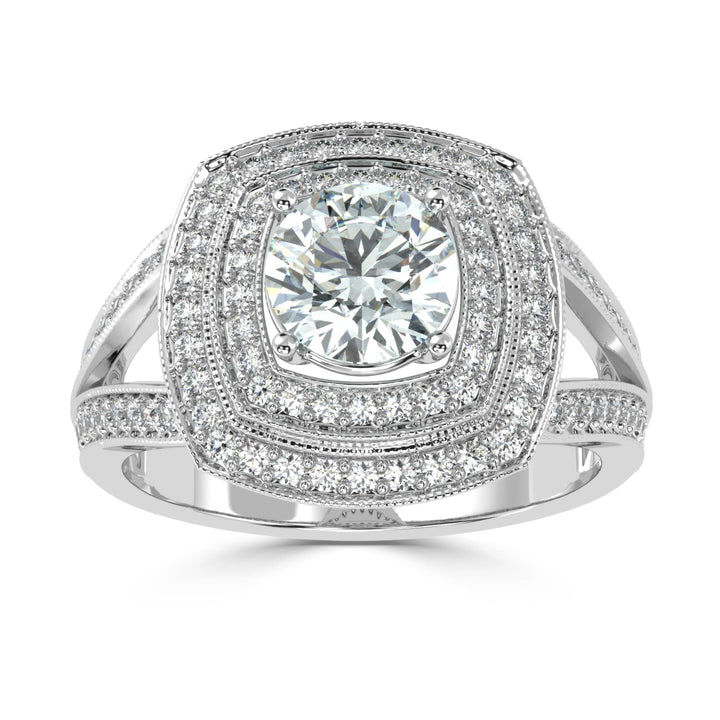 Radiant Harmony: The Seraphina Round Solitaire Diamond Ring