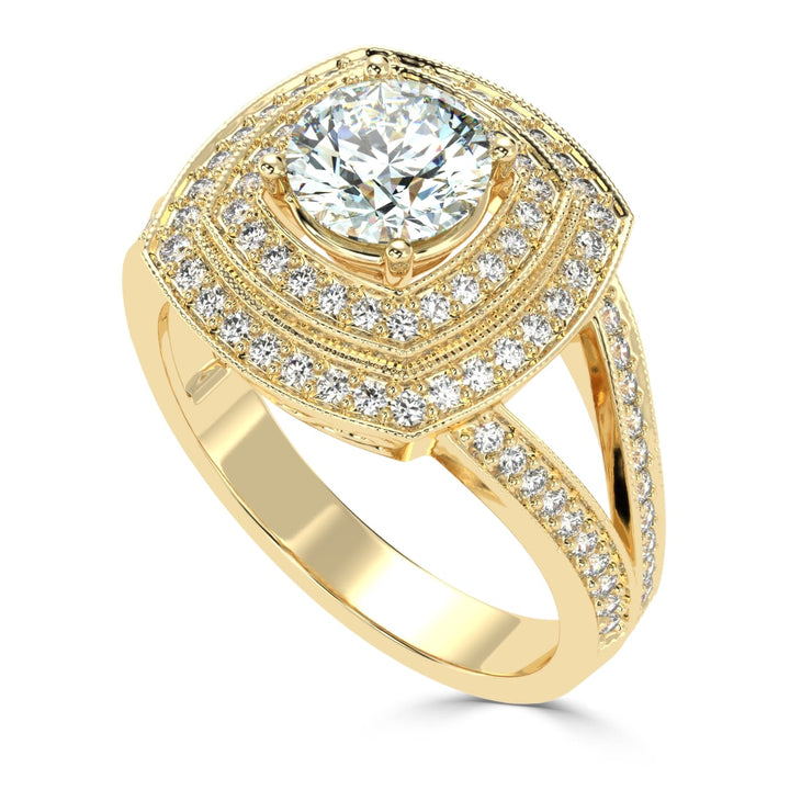Radiant Harmony: The Seraphina Round Solitaire Diamond Ring