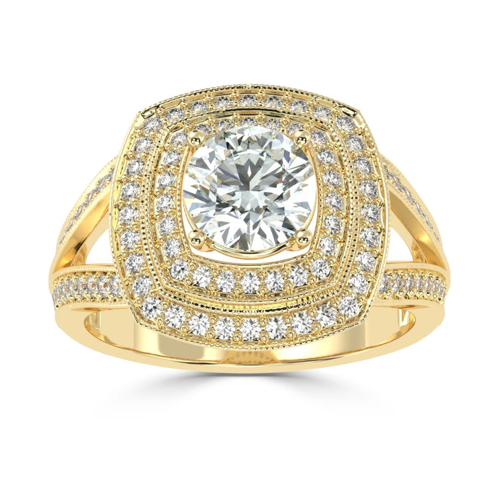 Radiant Harmony: The Seraphina Round Solitaire Diamond Ring