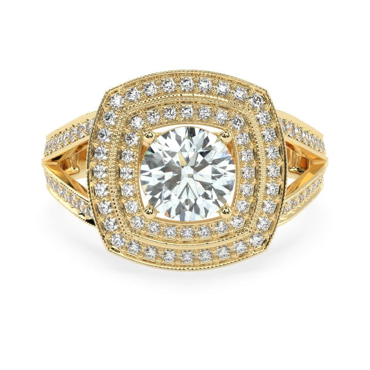 Radiant Harmony: The Seraphina Round Solitaire Diamond Ring
