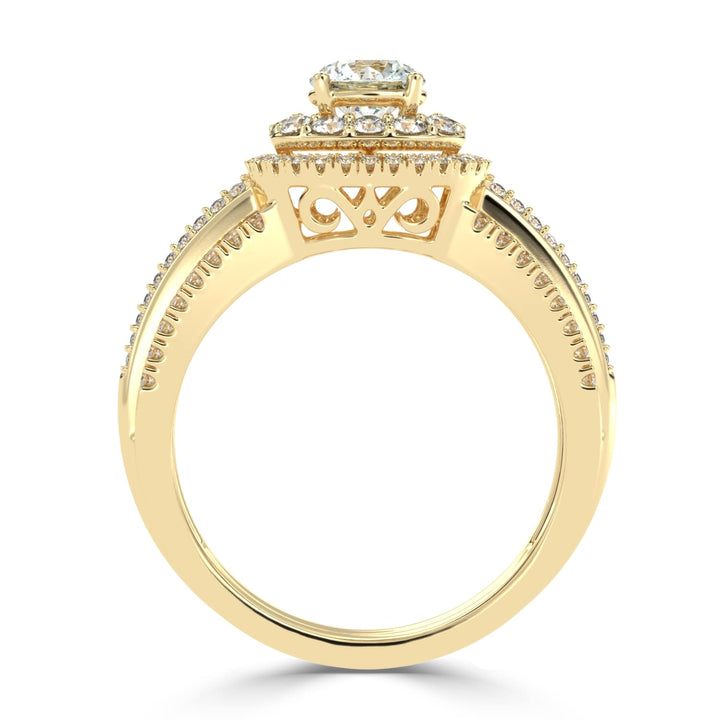 Celestial Elegance: The Tri-Level Solitaire Diamond Ring