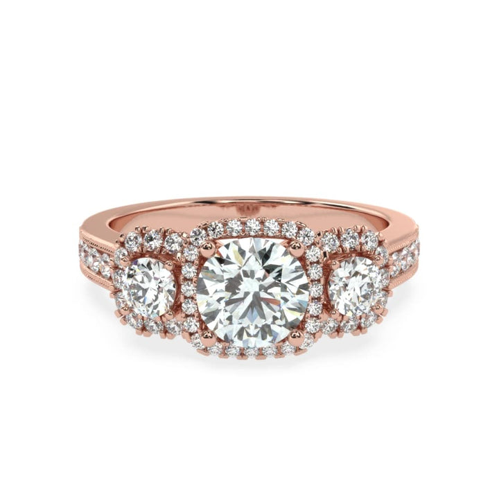 Celestial Elegance: The Tri-Level Solitaire Diamond Ring